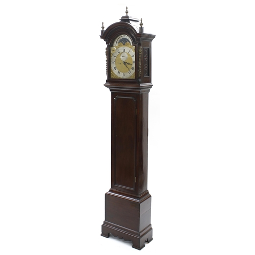 1825 - Mahogany eight day longcase clock with substantial five pillar movement, the 12