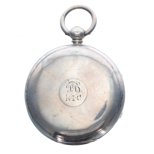 294 - Irish 19th century silver fusee lever pocket watch, Dublin 1870, the movement signed John Donegan, D... 