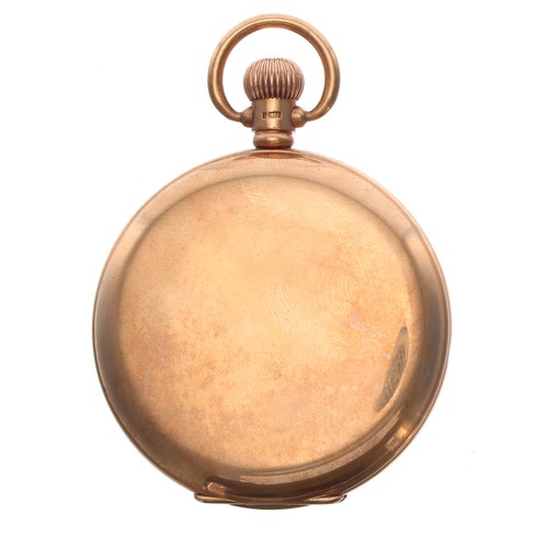 296 - Swiss 9ct hunter lever pocket watch, Birmingham 1924, the gilt frosted movement with 'DF&C' trad... 