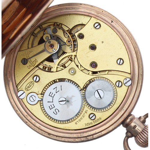 296 - Swiss 9ct hunter lever pocket watch, Birmingham 1924, the gilt frosted movement with 'DF&C' trad... 