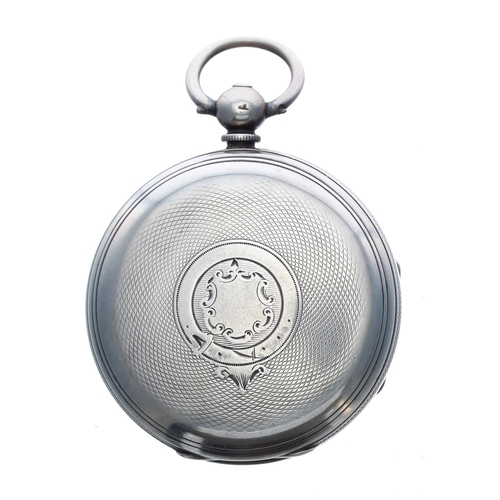 304 - Victorian silver fusee lever pocket watch, London 1870, the movement signed John Fisher, Glasgow, no... 