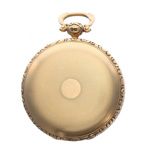 311 - Attractive William IV 18ct verge pocket watch, London 1835, the unsigned fusee movement with plain b... 