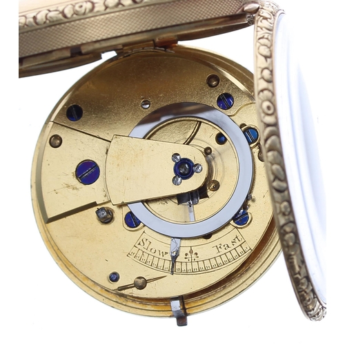 311 - Attractive William IV 18ct verge pocket watch, London 1835, the unsigned fusee movement with plain b... 