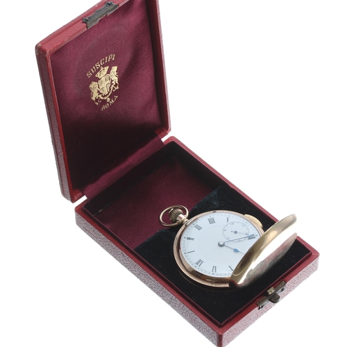 320 - George V 9ct repeating lever set hunter pocket watch, import hallmarks Edinburgh 1924, gilt frosted ... 