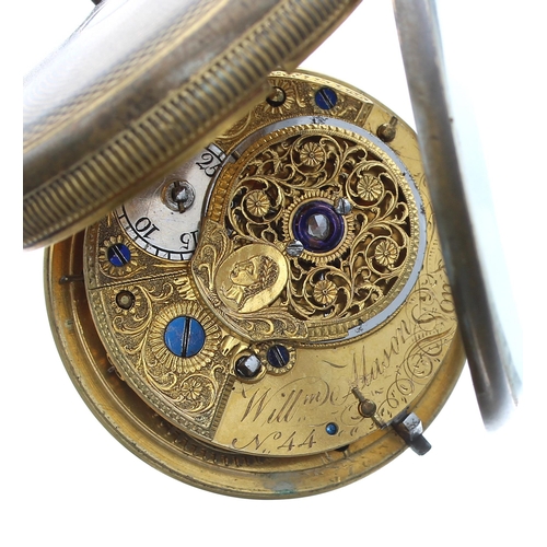 321 - Early English gilt metal verge pocket watch, the fusee movement signed Will'm Mason, London, no. 44,... 