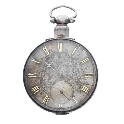 332 - Victorian silver 'Detached Lever' pair cased pocket watch, Birmingham 1841, the fusee movement signe... 