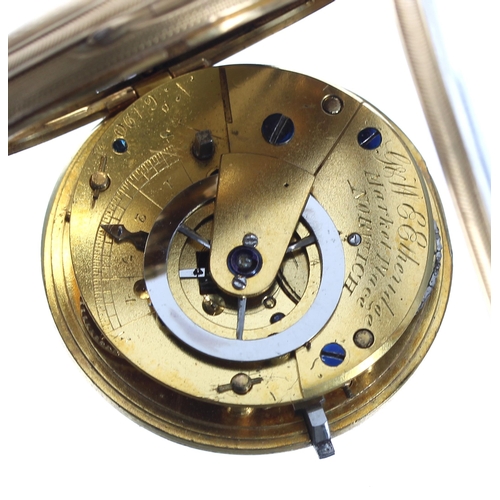 334 - William IV 18ct verge pocket watch, London 1836, the fusee movement signed G&W E Etheridge, Mark... 