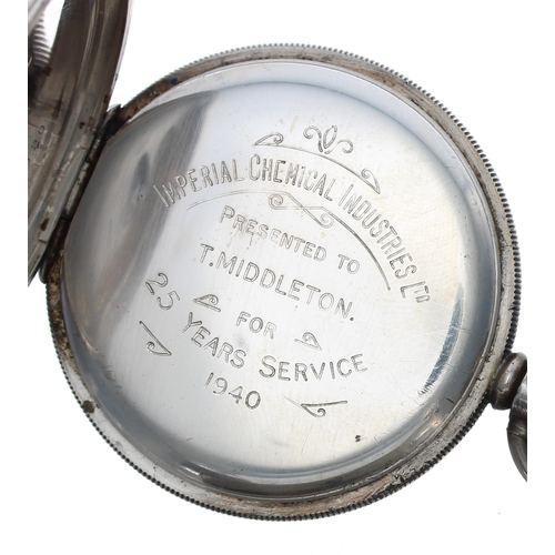 348 - Smiths De Luxe silver lever pocket watch, Birmingham 1921, cal. B816 15 jewel three quarter plate gi... 