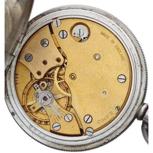 348 - Smiths De Luxe silver lever pocket watch, Birmingham 1921, cal. B816 15 jewel three quarter plate gi... 