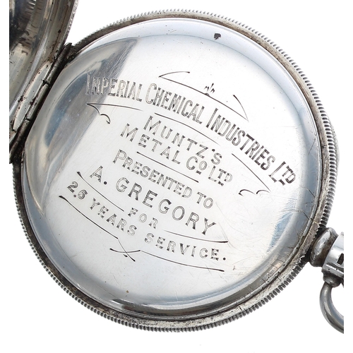 350 - Vertex Revue silver lever pocket watch, Birmingham 1928, signed cal. 31 15 jewel movement with gilt ... 