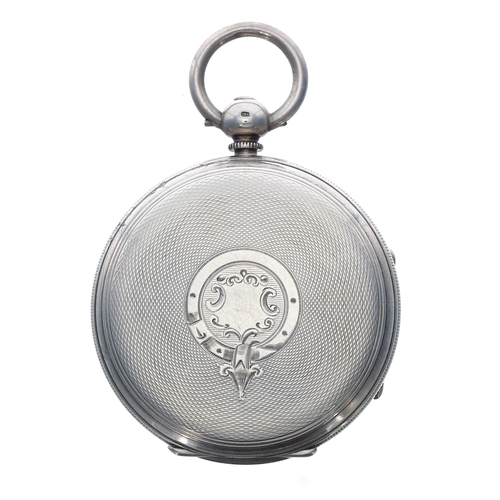 355 - Victorian silver fusee lever '24 hour' dial pocket watch, London 1884, unsigned movement, no. 20762,... 