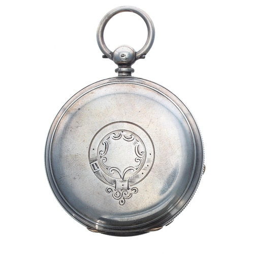 357 - Victorian silver fusee lever hunter pocket watch, Chester 1890, the movement signed T.R. Russell, ma... 