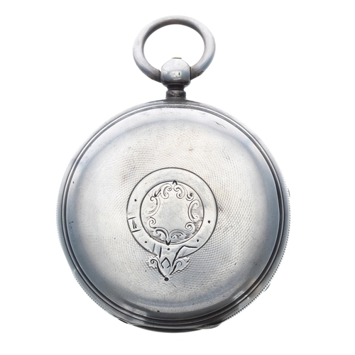 359 - Victorian silver fusee lever pocket watch, Chester 1891, unsigned movement, no. 25576, with engraved... 