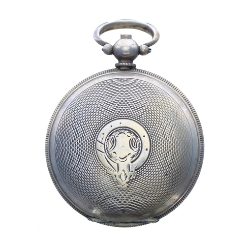 366 - Turkish market white metal lever hunter pocket watch, the engraved movement signed J. Dent, London w... 