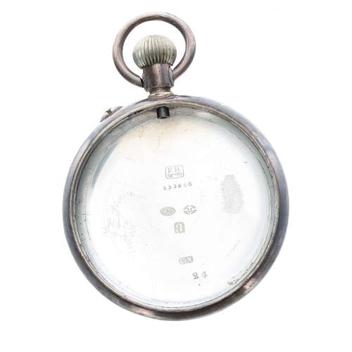 370 - Stauffer & Co. (IWC) Peerless lever pocket watch, import hallmarks London 1911, gilt frosted thr... 