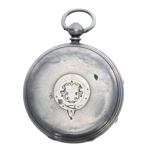 253 - 19th century silver fusee lever pocket watch, London 1867, unsigned movement, no. 6863, with plain b... 