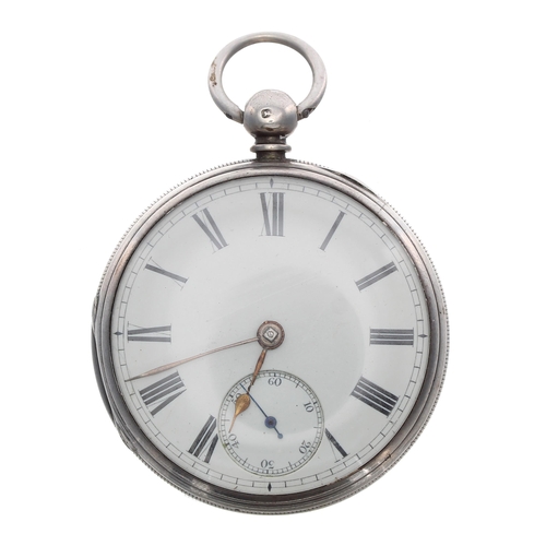 272 - Victorian silver fusee lever pocket watch, London 1872, the movement signed J. Harris, Manchester, n... 