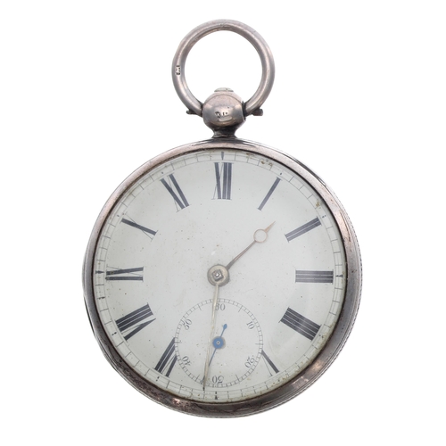 273 - Early Victorian silver fusee lever pocket watch, London 1837, the movement signed Myers, Lymington, ... 