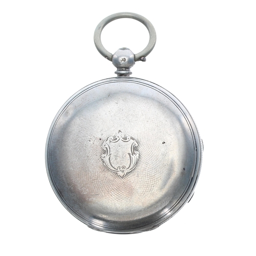 288 - Victorian silver fusee lever pocket watch, unsigned movement, London 1869, no. 33182, with engraved ... 