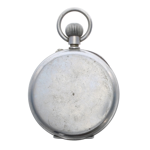 299 - Goliath nickel cased lever pocket watch, bar movement with compensated balance and regulator, exhibi... 