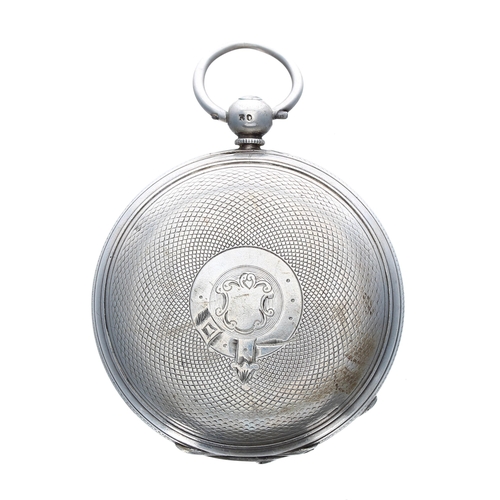 323 - Victorian silver fusee lever hunter pocket watch, London 1861, unsigned movement, no. 18071, with pl... 