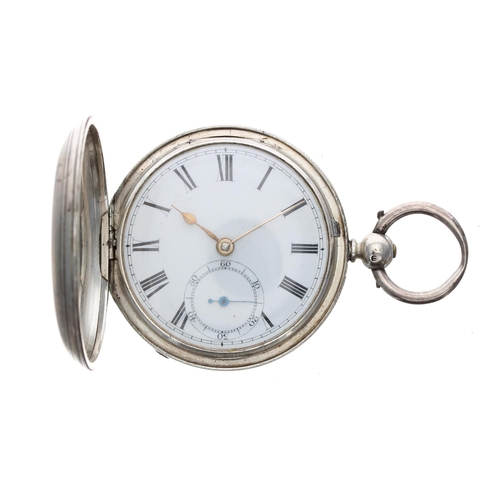 324 - Victorian silver fusee lever hunter pocket watch, London 1868, the movement signed W'm Chambers, St.... 