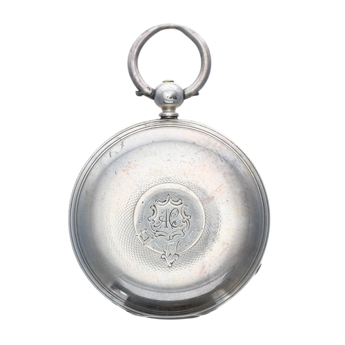 324 - Victorian silver fusee lever hunter pocket watch, London 1868, the movement signed W'm Chambers, St.... 