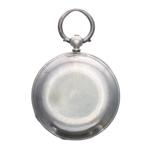 324 - Victorian silver fusee lever hunter pocket watch, London 1868, the movement signed W'm Chambers, St.... 