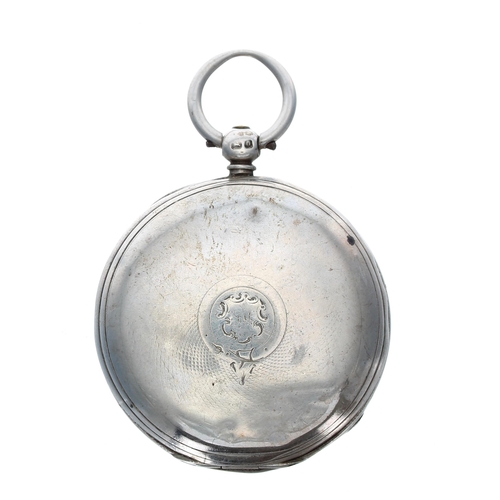 325 - Victorian silver fusee lever hunter pocket watch, London 1863, unsigned movement, no. 6396, with eng... 