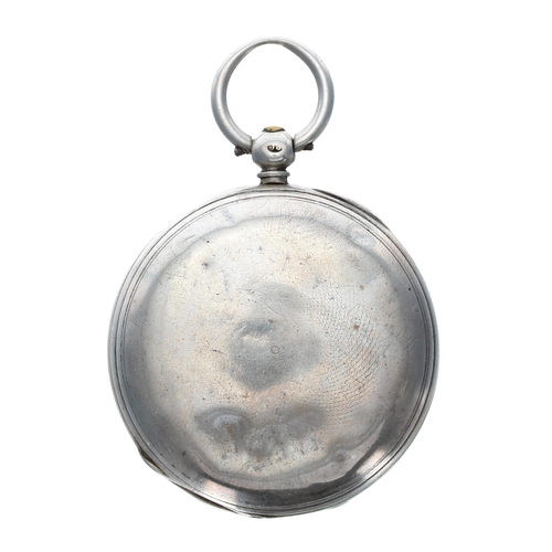 325 - Victorian silver fusee lever hunter pocket watch, London 1863, unsigned movement, no. 6396, with eng... 