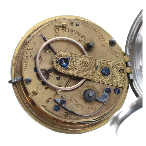 291 - Victorian silver fusee lever pocket watch, Chester 1850, the movement signed Rich'd Jagger, Hulme, n... 