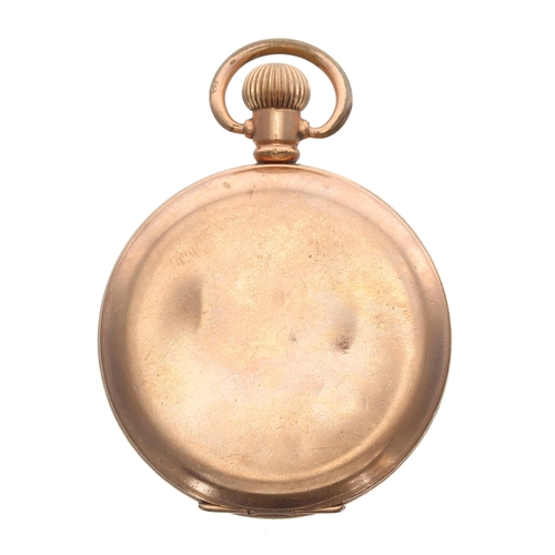 518 - Swiss gold plated lever hunter pocket watch, 15 jewel movement, hinged cuvette, within a plain Star ... 