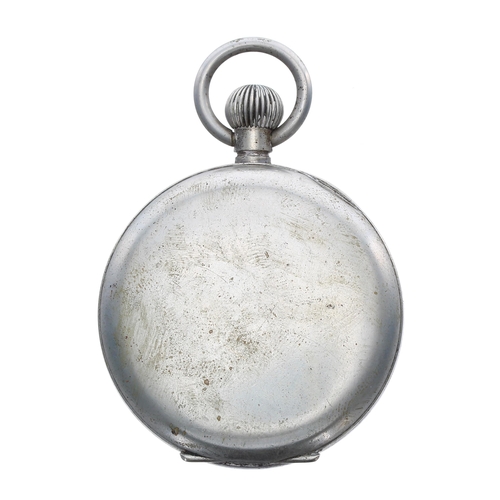 271 - Hebdomas Patent 8 days nickel cased pocket watch, the dial with enamel Roman numerals over a visible... 