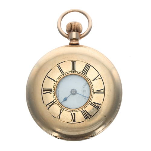 164 - American Waltham gold plated half hunter lever pocket watch, serial no. 7747752, circa 1896, signed ... 