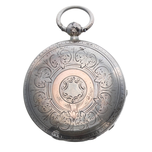 522 - American Waltham silver lever pocket watch, Birmingham 1899, signed movement with Safety Pinion, com... 