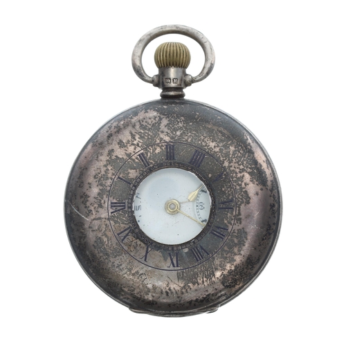 155 - American Waltham 'Traveler' silver lever half hunter pocket watch, no. 11861434, circa 1902, signed ... 