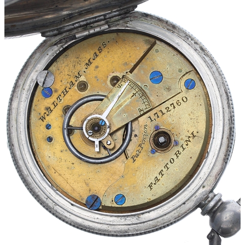 154 - American Waltham silver lever pocket watch, no. 1712760, circa 1881, the signed movement branded 'Fa... 