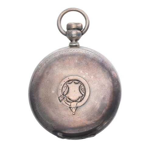 151 - American Waltham silver lever fob watch, no. 1547794, circa 1880, signed movement with Patent Pinion... 