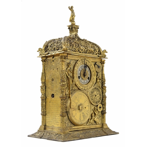 1388 - Interesting copy of a 16th century South German Astronomical table clock in the manner of Jeremias M... 