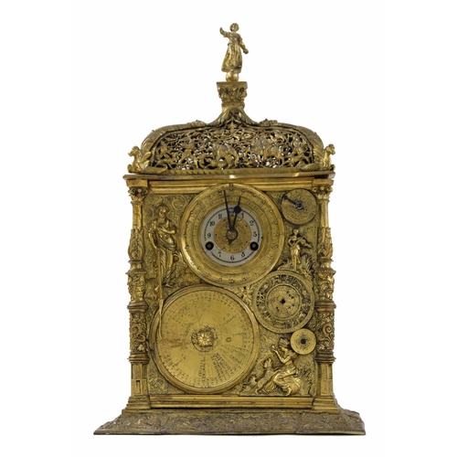 1388 - Interesting copy of a 16th century South German Astronomical table clock in the manner of Jeremias M... 