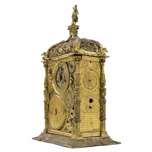 1388 - Interesting copy of a 16th century South German Astronomical table clock in the manner of Jeremias M... 