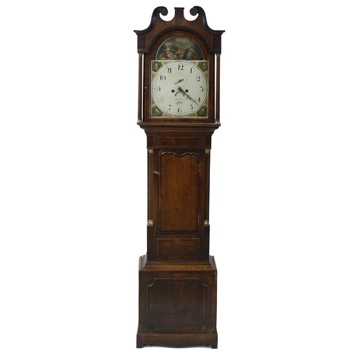 1820 - Oak and mahogany eight day longcase clock, the 14