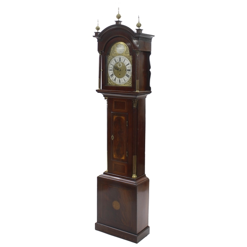 1822 - Good Scottish mahogany three train musical longcase clock, the 12