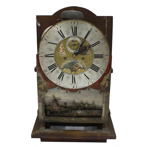 1830 - Good Dutch walnut eight day longcase clock with various complications, the 14