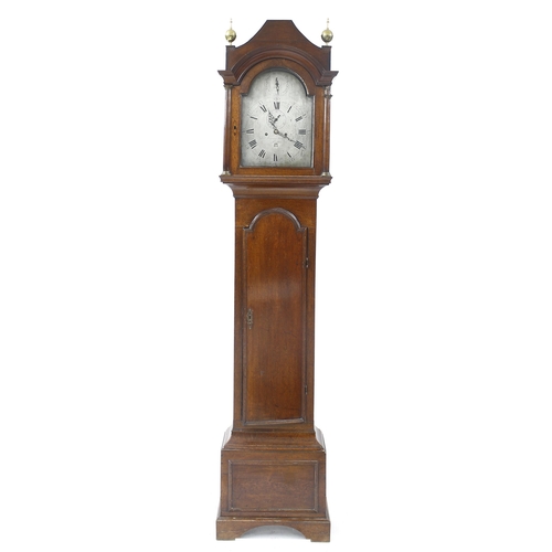 1834 - Oak eight day longcase clock with five pillar movement, the 12