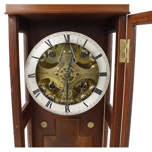 1838 - Good mahogany eight day longcase regulator clock, signed on the movement front plate P.G. Bradley, L... 