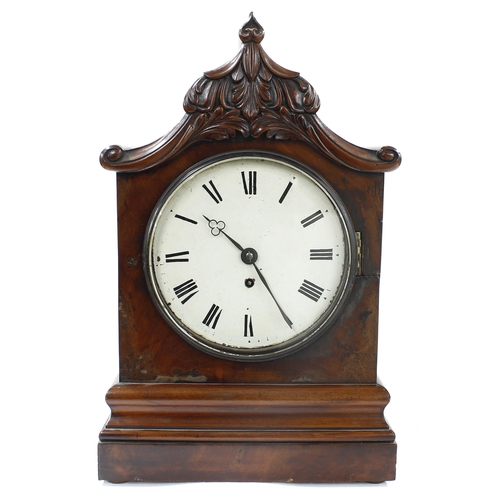 1536 - Mahogany single fusee bracket clock, the 8