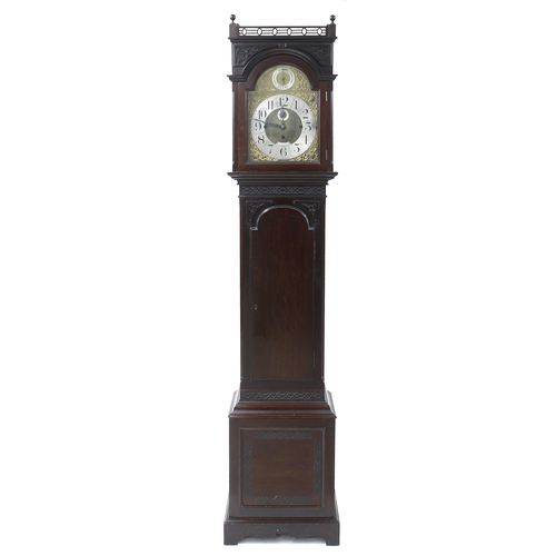 1836 - Mahogany three train longcase clock, the 12