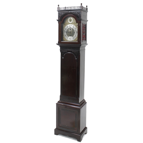 1836 - Mahogany three train longcase clock, the 12