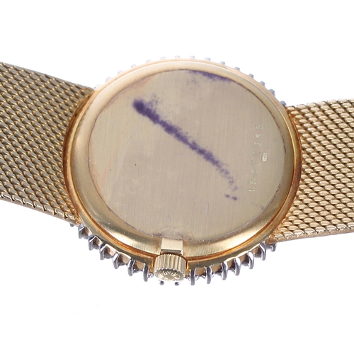 112 - Longines 18ct yellow gold diamond set gentleman's dress wristwatch, circa 1977, serial no. 53791xxx,... 